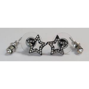 Stars Crystals Post Back Earrings Set, 2 Pair, *small defect, read description